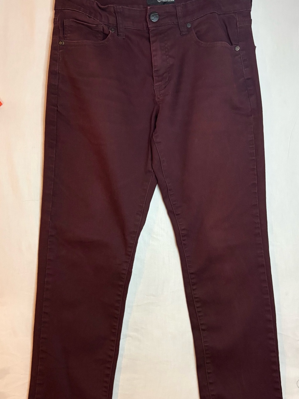 Y2K Slim Fit Stretch Boyfriend Men's Jeans Burgundy